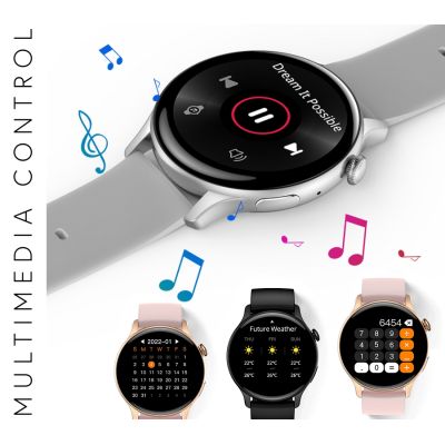 9. RUBICON RNCF10 Silber/Grau Damen-Smartwatch SMARUB238