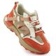 7. Damen-Sneaker aus beigefarbenem und orangefarbenem Leder Goe RR2N4064