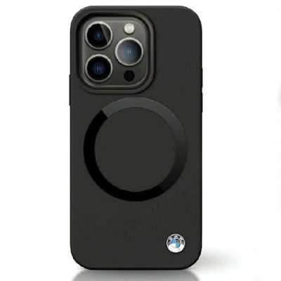 9. BMW BMHMP14LSILBK2 Hülle für iPhone 14 Pro – schwarz Signature Liquid Silicone MagSafe
