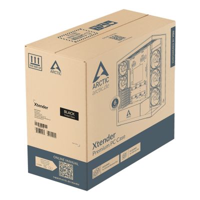 10. Arctic Xtender Schwarz Glasfenstergehäuse ohne GPU-Halterung