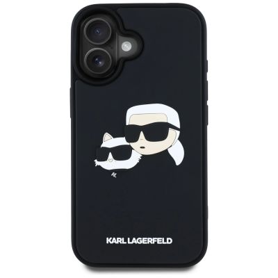 3. Karl Lagerfeld HC 3D Rubber Double Heads iPhone 16 Hülle - Schwarz