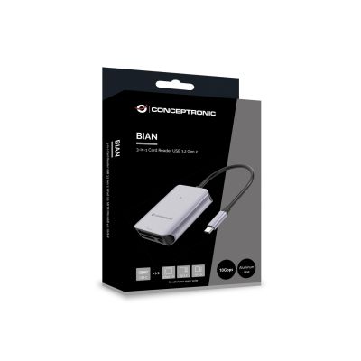 5. Conceptronic BIAN09G USB 3.2 Gen 2 Typ-C Kartenleser Grau
