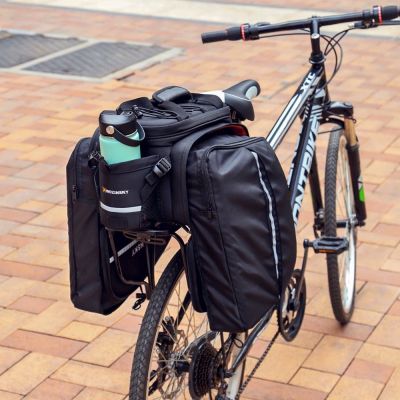 21. Wozinsky große Fahrradgepäckträgertasche 35l + Regenschutz schwarz (WBB19BK)