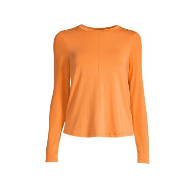 2. CASALL Delight – Saftig orangefarbenes T-Shirt mit Rundhalsausschnitt und langen Ärmeln