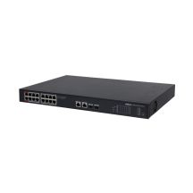 Dahua Technology PoE DH-PFS3220-16GT-190 Netzwerk-Switch, unmanaged L2 Gigabit Ethernet (10/100/1000), PoE-Unterstützung, 1 HE, Schwarz
