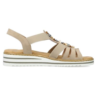 9. Bequeme Rieker W RKR680 beige Sandalen