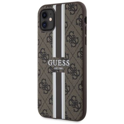 2. Guess 4G MagSafe-Hülle mit Printstreifen für iPhone 11 / XR – Braun