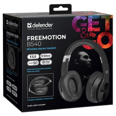 8. DEFENDER Bluetooth-Kopfhörer FREEMOTION B540 SCHWARZ 63540