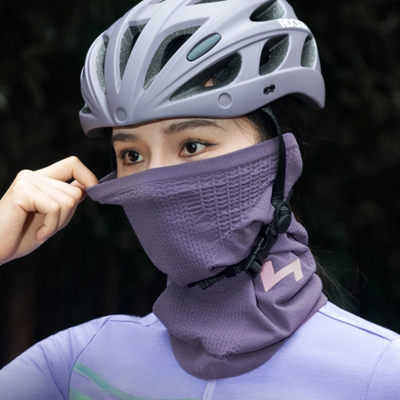 4. Rockbros LFA23 TVI Damen-Strick-Radfahrer-Nackenwärmer – Lila