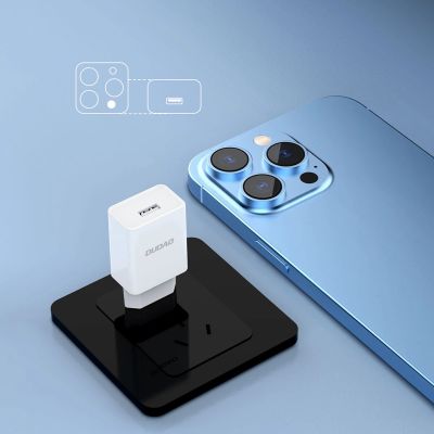 6. Dudao A4EU USB-A 2,1 A Wandladegerät – weiß + USB-A – USB-C-Kabel