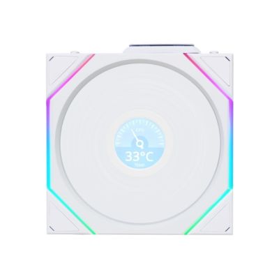 4. Lian Li Uni Fan TL LCD Computergehäuse, Prozessorlüfter 14cm Weiß 1 Stück.