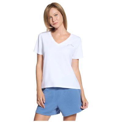 Skechers Signature V-Neck Tee TP167-WHT Weiß L