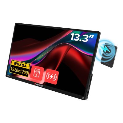 Verbatim 32087 Tragbarer Fernseher / Monitor, Schwarz, 33,8 cm (13,3"), 1920 x 1200 px