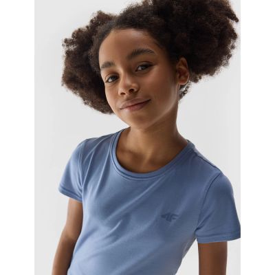 3. Einfarbiges Mädchen-T-Shirt 4F Junior aus 100 % Baumwolle
