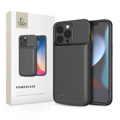 Tech-Protect PowerCase-Hülle für iPhone 13 / 13 Pro mit 4800-mAh-Powerbank – Schwarz