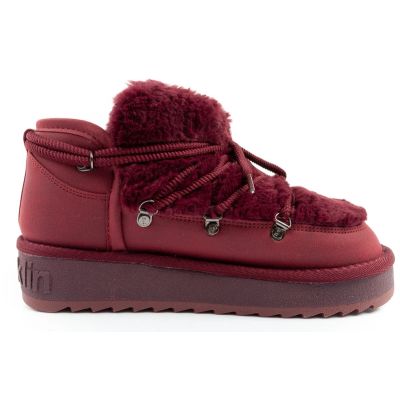 4. D.Franklin Damen Winter Schneestiefel, modisches Fellfutter, Burgund