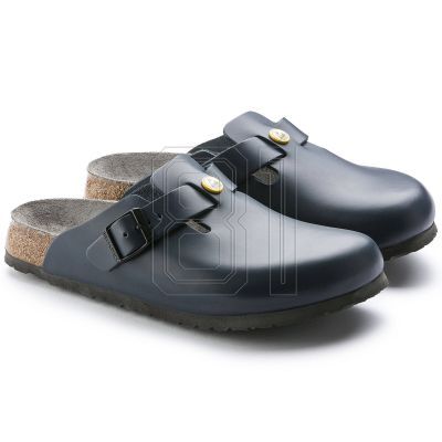 7. Birkenstock Boston ESD Blue Damen Clogs Naturleder schmale Hausschuhe (0061388)