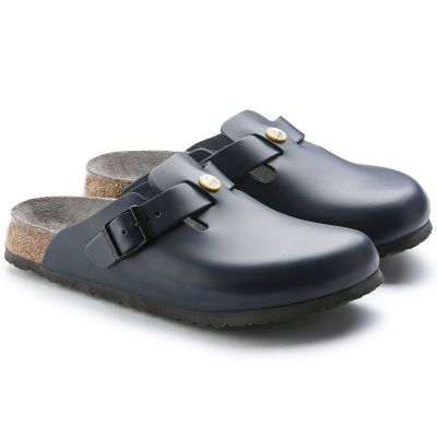 7. Birkenstock Boston ESD Blue Damen Clogs Naturleder schmale Hausschuhe (0061388)