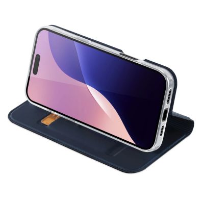6. Dux Ducis Skin Pro Hülle für iPhone 16 Pro Max mit Klappe und Kartenfach – Blau