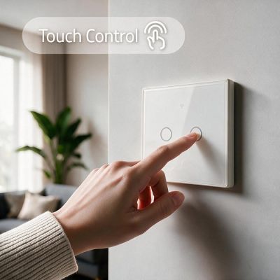 3. QOLTEC LICHT-EIN/AUS-SCHALTER | 2-KANAL-TOUCH-BEDIENUNG | WLAN | TIMER | TUYA | WEISS