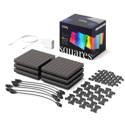 8. Intelligente Twinkly Squares Combo Pack mit 6 Blöcken (1 Master + 5 Erweiterungen) x 64 RGB-Pixel