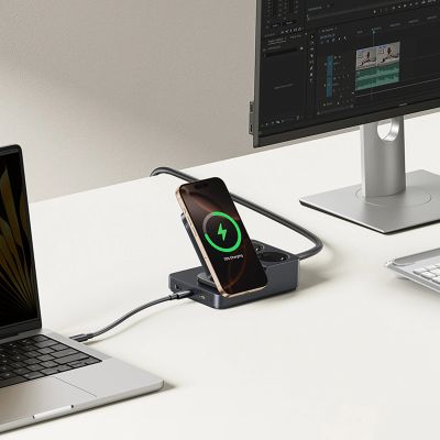9. Baseus NOMOS ND11 67W 6-in-1 Kabellose Ladestation mit zwei Steckdosen – Schwarz