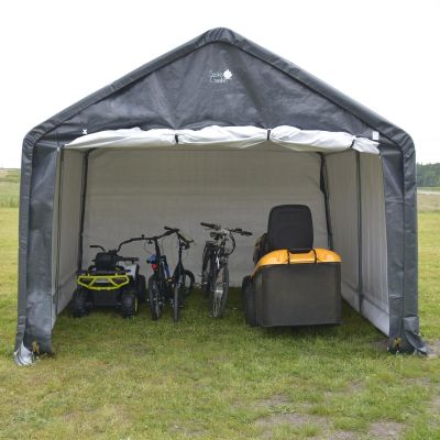 14. Gartengarage-Pavillon 3,50 x 3,50 x 2,60 m, grau, Saska Garten