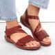 3. Rieker W RKR685 bequeme Ledersandalen rot
