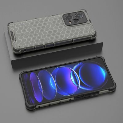 3. Honeycomb-Hülle für Xiaomi Redmi Note 12 Pro+, gepanzerte Hybridabdeckung in Schwarz