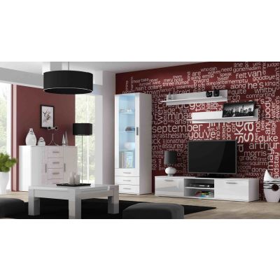 3. UNI weiße/glänzend weiße Kommode (WEISS)