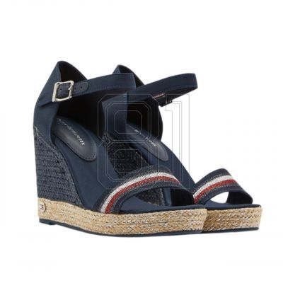 6. Tommy Hilfiger Ripsband-Sandalen mit hohem Keilabsatz W FW0FW05254