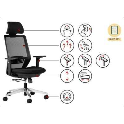 4. Ergonomischer SPECTRUM Bürostuhl, schwarz
