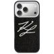 3. Karl Lagerfeld IML Glitter KL Diamond Logo Hülle für iPhone 17 Pro - Schwarz