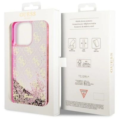 8. Guess, GUHCP14XLC4PSGP iPhone 14 Pro Max 6,7" rosa/rosa Hardcase Liquid Glitter 4G Transculent