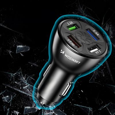 5. Wozinsky WCCAW 50W 4x USB-A QC Autoladegerät - Weiß