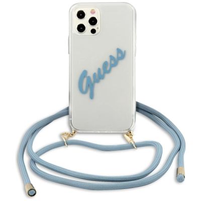 Guess GUHCP12LCRTVSBL iPhone 12 Pro Max 6,7" blau/blau Hardcase Script Vintage