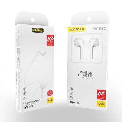 2. Dudao X10S kabelgebundene In-Ear-Kopfhörer, 3,5-mm-Miniklinkenstecker, 1,15 m Kabel – Weiß