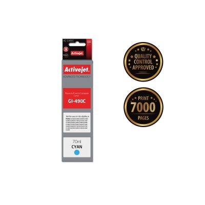 2. Activejet AC-G490C Tinte (Ersatz für Canon GI-490C; Supreme; 70 ml; 7000 Seiten, blau)
