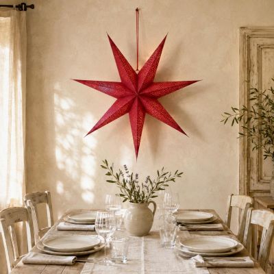 7. Dekorativer Papierstern, 75 cm, rot