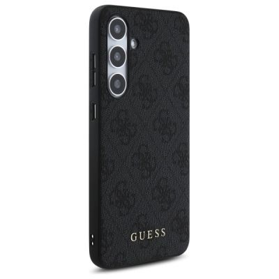 4. Guess GUHCS24FEG4GFGR S24 FE S721 grau/graues Hardcase 4G Metal Gold Logo