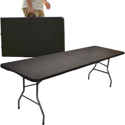 24. Zusammenklappbarer Cateringtisch, 240 x 74 x 74 cm, 150 kg, Schwarz