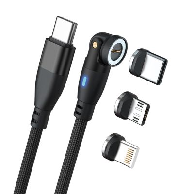 RealPower Magnetkabel 100 Watt, 1 m, schwarz mit Adapter