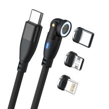 RealPower Magnetkabel 100 Watt, 1 m, schwarz mit Adapter