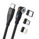 RealPower Magnetkabel 100 Watt, 1 m, schwarz mit Adapter