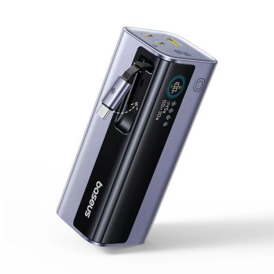 7. Baseus EnerGeek GR11 20000mAh 145W Powerbank mit einziehbarem Kabel – Grau