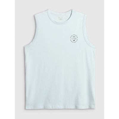 5. Ärmelloses, locker sitzendes Herren-T-Shirt aus glattem Material, Größe 4F 4FRSS26TSLEM330-34S