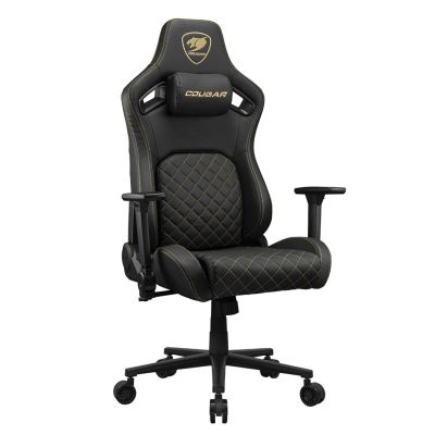 3. COUGAR CGR-DFL-GLB Gaming-Stuhl, gepolsterter Sitz, Schwarz, Gold