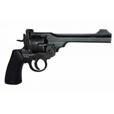 7. WEBLEY MKVI .455 Polizeirevolver, Kal. 4,5 mm, Diabolo, 6-Schuss-Patronen, 4"-Lauf, CO2 Black Ekp do17J