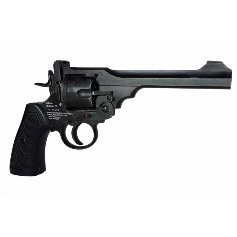 7. WEBLEY MKVI .455 Polizeirevolver, Kal. 4,5 mm, Diabolo, 6-Schuss-Patronen, 4"-Lauf, CO2 Black Ekp do17J