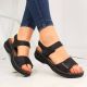 8. eVento W EVE223D schwarze Keilsandalen 